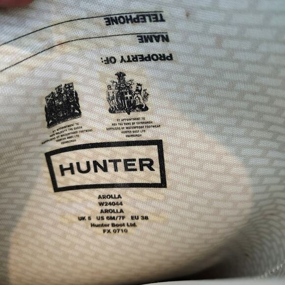 Hunter Boots Women's Size 7 Tall Black Wedge Rubber Rain Arolla W24044 - Picture 7 of 9